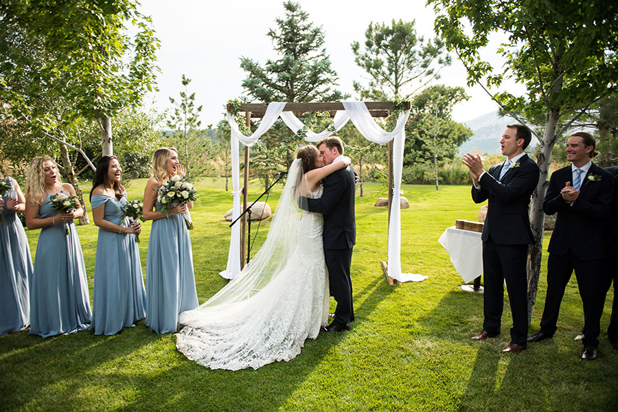 Wedding Ceremony on The Greenbriar Inn Cabin Lawn