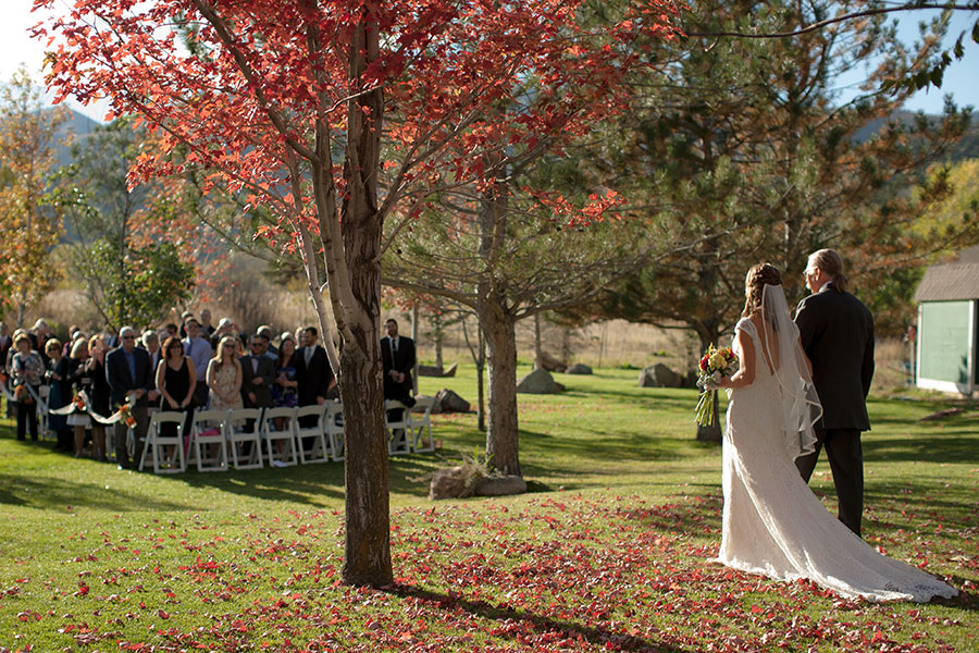 Wedding Ceremony on The Greenbriar Inn Cabin Lawn